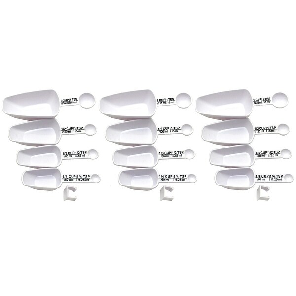 Chef Craft 4pc Nesting Measuring Scoop & Spoon Combo Set - Measure 1/4 tsp to 1 Cup