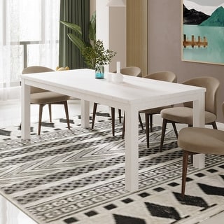Yes4wood Albany Rectangular Dining Table 63", Modern Indoor Solid Wood Kitchen Table