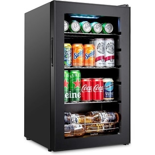 Ivation Beverage Refrigerator Ultra Cool Mini Drink Fridge Beer, Juice Cooler for Home & Office