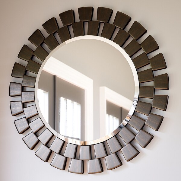 Hera Oil Rubbed Bronze Finish Wall Mirror - 36" Dia.