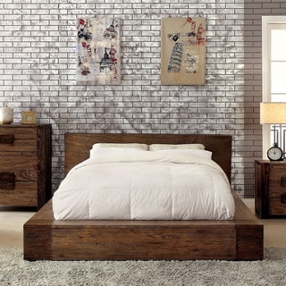 Furniture of America Shaylen I Rustic Wood Low Profile Platform Bed