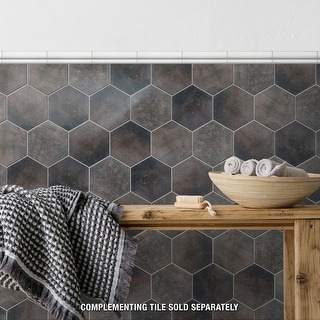 Merola Tile Capri Hex Nero 7" x 8" Porcelain Floor and Wall Tile