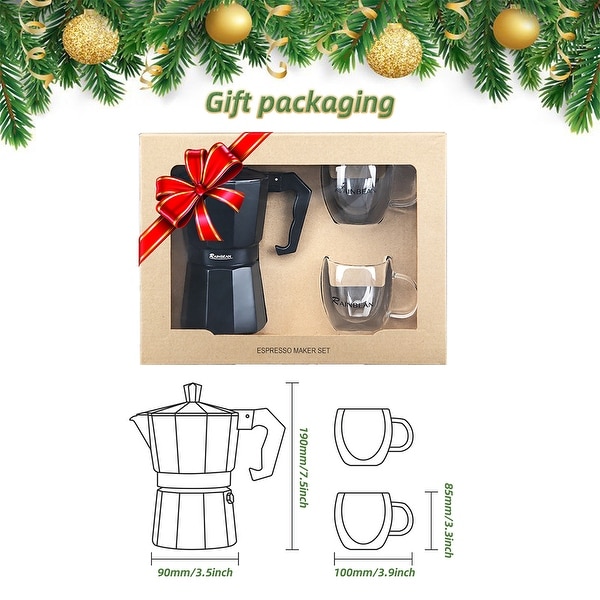 Automatic 6-Cup Espresso Machine Moka Pot Cafe Maker with Percolator