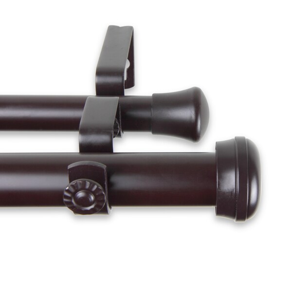 InStyleDesign Edison 1-inch Adjustable Double Drapery Rod 160-240 inch - 160 to 240 inch