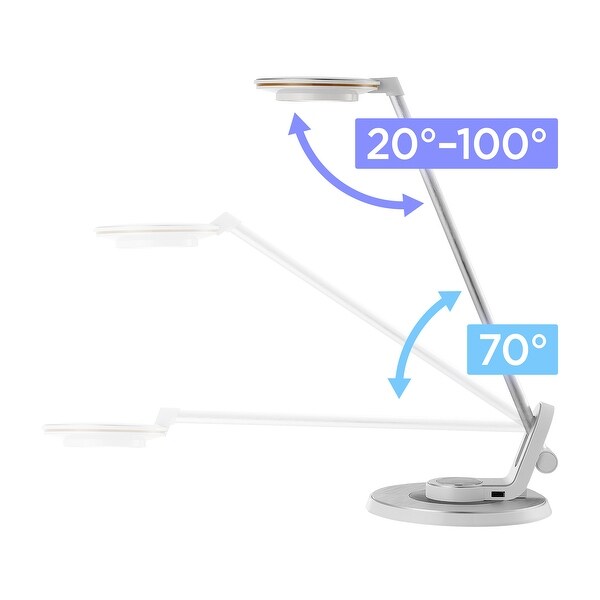 Gaines 18.5" Aluminum Contemporary Minimalist Adjustable Dimmable USB Charging LED Task Lamp, Black by JONATHAN Y