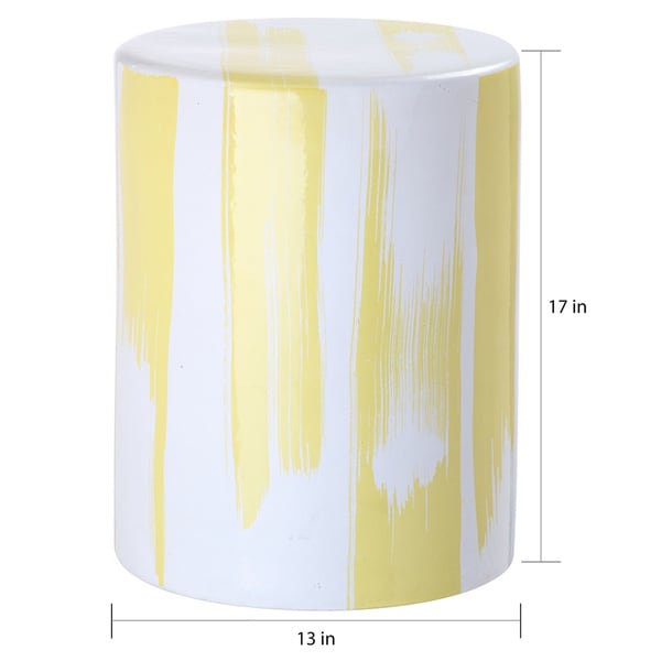SAFAVIEH Talon Yellow Ceramic Decorative Garden Stool