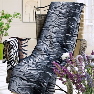 Tiger Gray Micro Mink Fur Throw Blanket w/ 14.5 OZ filling (50 by 70 inches)