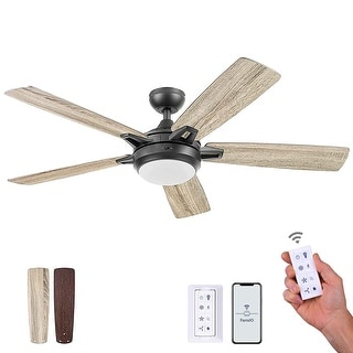 52" Prominence Home Lorelai IO Modern Farmhouse SMART Ceiling Fan, Espresso Bronze