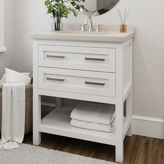 Easton 30 inch White Single Sink Bathroom Vanity