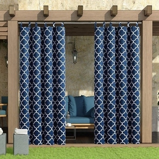 Pro Space Outdoor Waterproof Porch Curtains UV Ray Protected Fade Resistant and Mildew Resistant,Dark Blue (1 Panel)