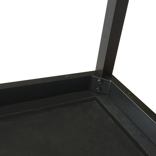 Farmhouse Faux Marble Dining Table - Black frame