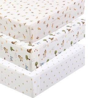 Car Sport Boat Animals Boys Unisex Multi-color Blue Cotton Toddler/Baby Crib Child Fitted Sheet Set (Pack of 3)