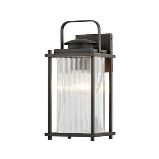 Troy Lighting James Bay Bronze Wall Sconce with Clear Ribbed Glass