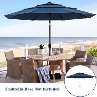 Clihome 11-Ft Outdoor UV protection Market Umbrella With LED Lights