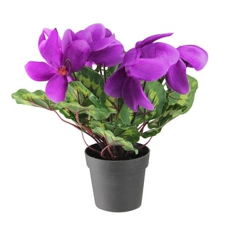 12" Purple Potted Artificial Cyclamen Floral Arrangement