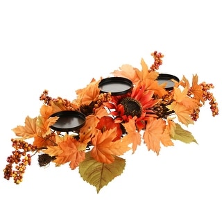 24 inch Harvest Maple Leaf Candleholder - 24"