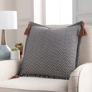 Fabiola Leather Tassels Modern 20-inch Lumbar Throw Pillow