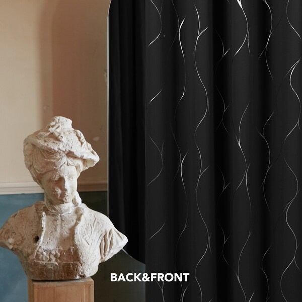 Deconovo 42 Width Silver Line Blackout Curtains(4 Panel)