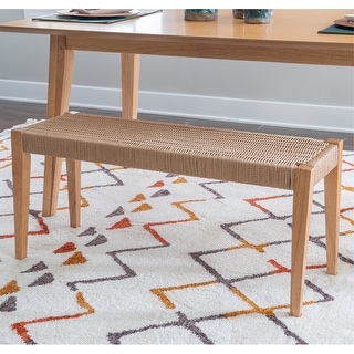 Caelan Basket-Weave Dining Bench