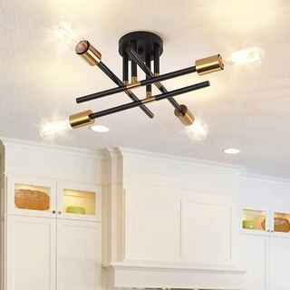 4 light sputnik ceiling light fixture modern semi flush mount ceiling lamp