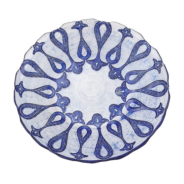 Larissa 8.5-inch Blue and Silver Plate