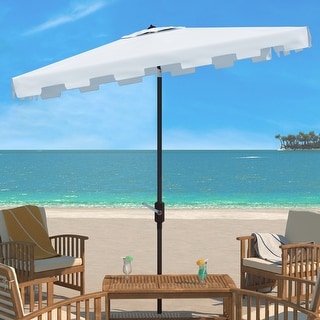 SAFAVIEH Outdoor Living Zimmerman 6.5 x 10 Ft Rectangle Market Umbrella