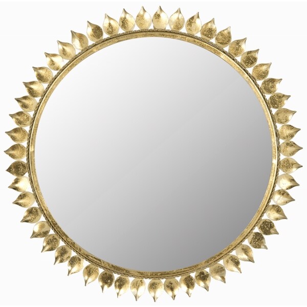 SAFAVIEH Leaf Crown Antique Gold Sunburst 27-inch Decorative Mirror - 26.5" x 0.5" x 26.5"