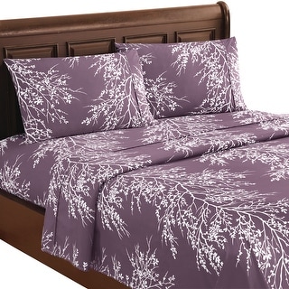4-Piece Spring Foliage Bed Sheet and Pillowcase Set