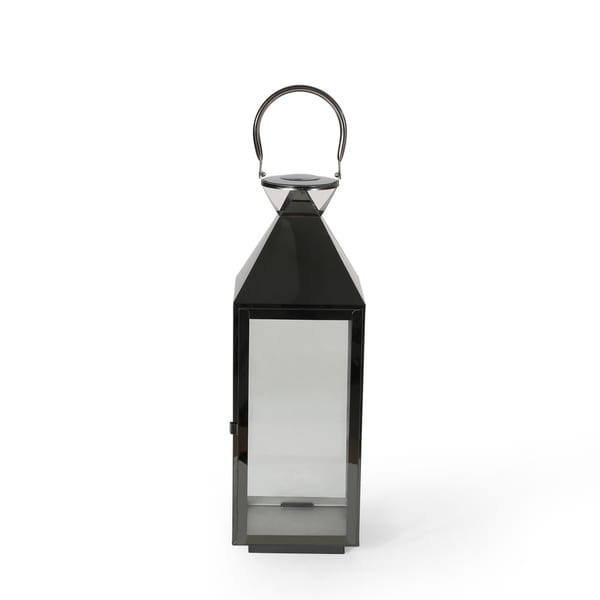 Tulsa Modern Outdoor Stainless Steel Lantern by Christopher Knight Home