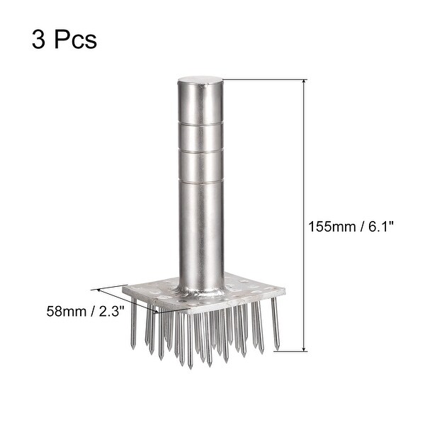 Stainless Steel Meat Tenderizer, Meat Mallet Needle Nails, Silver Tone - Silver Tone