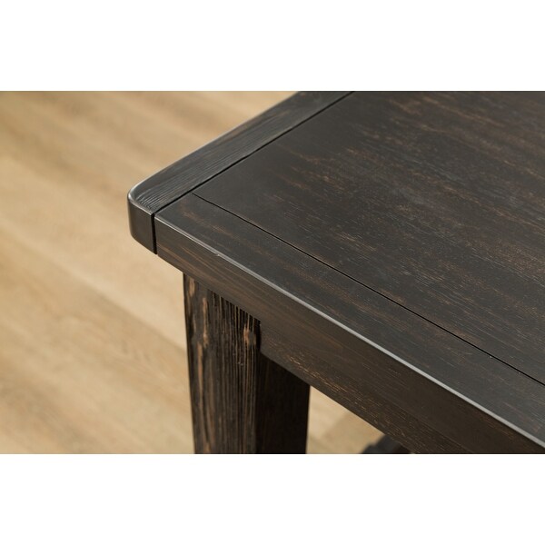 Roundhill Furniture Lotusville 7-pc. Counter-height Black Wood Dining Set