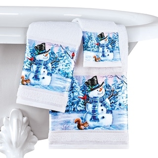 Winter Wonderland Snowman Printed Towels - Set of 3 - 9.500 x 6.500 x 3.000