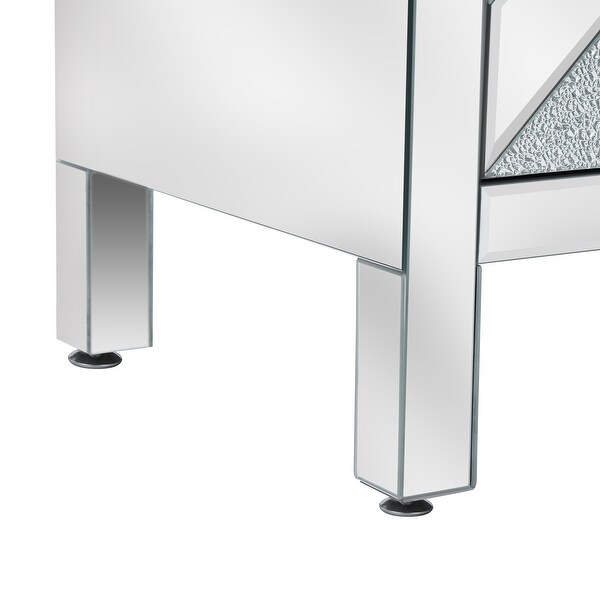 Storage Cabinet with Mirror Trim and M Shape Design