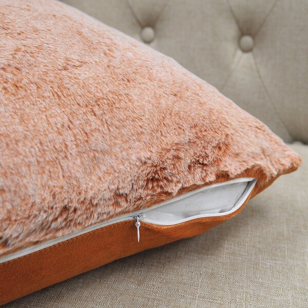 Tip Dyeing Light Fauxfur Square Pillow Covers set of 2, NO INSERT