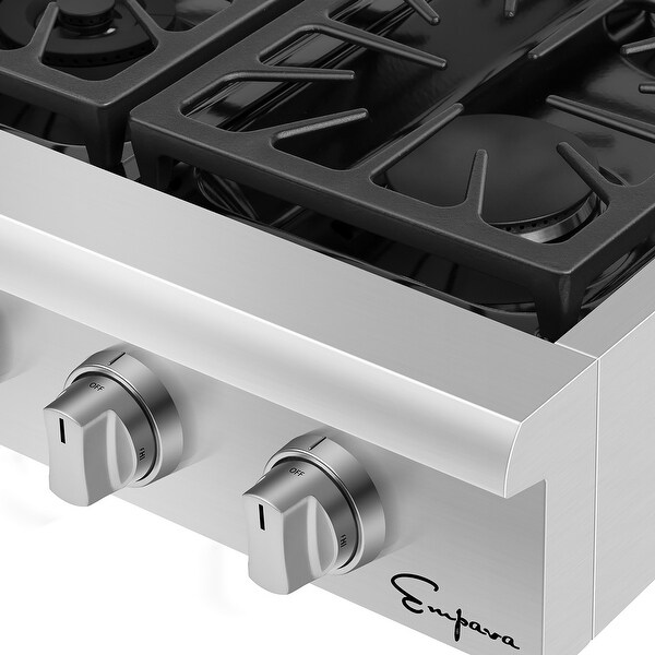 36 in. Pro-Style Slide-in Natural Gas Rangetop with 6 Deep Recessed Sealed Burners in Stainless Steel - 36 Inch