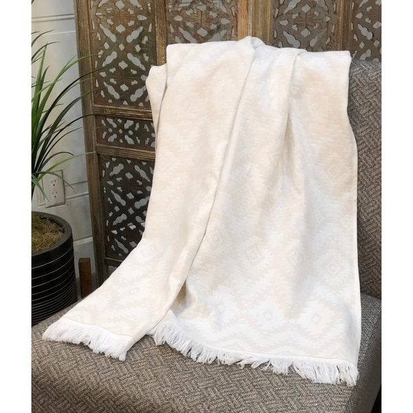 Throw Blanket Paros Cotton 36"x67" Light Weight Easy Care
