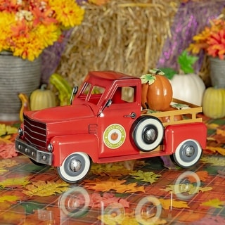 Small Pumpkin Truck in Red - 18"x8.6"x10"