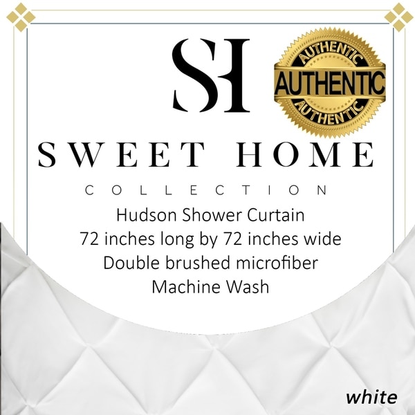 Hudson Pintuck Fabric Shower Curtain (72"x72") White