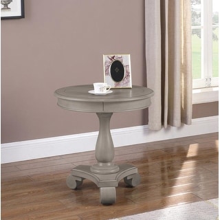 Best Master Furniture Wood Round Pedestal End Table