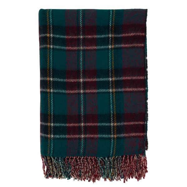 Plaid Throw Blanket With Reversible Design