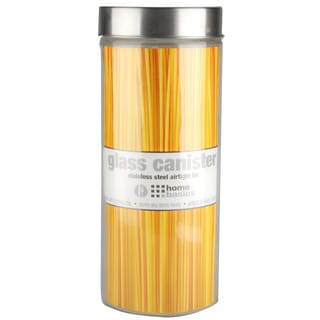 Home Basics Clear and Silver Glass Round Canister