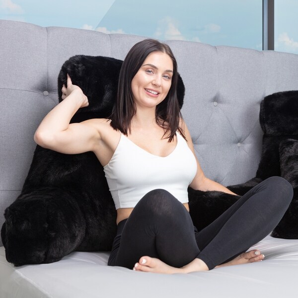 XXL Husband Pillow Cover Only - Limited Baby Black Panther Fur Backrest Pillowcase Set