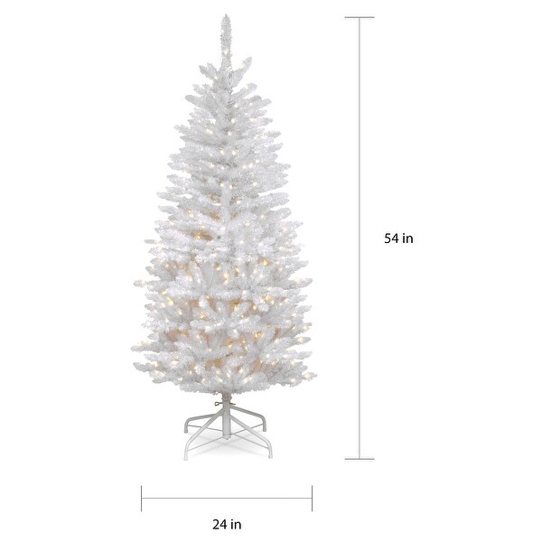 4.5 ft. Kingswood White Fir Pencil Tree with Clear Lights