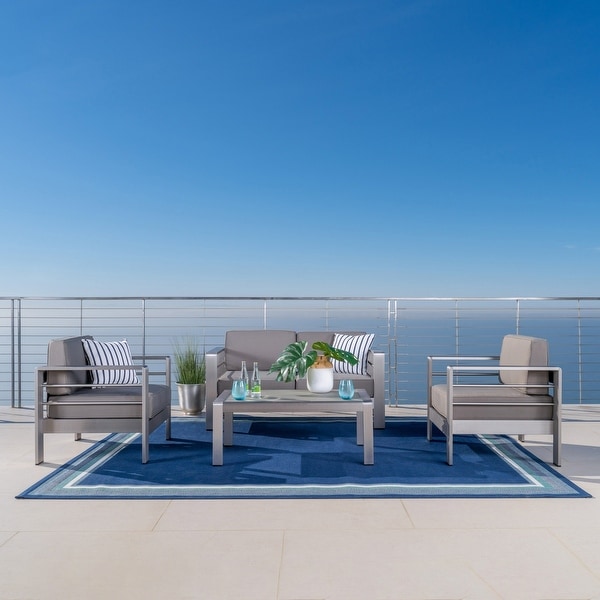 Cape Coral 4-piece Outdoor Chat Set by Christopher Knight Home