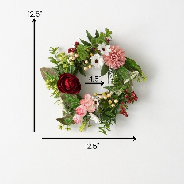 Sullivans Artificial Romantic Floral Wreath; Pink