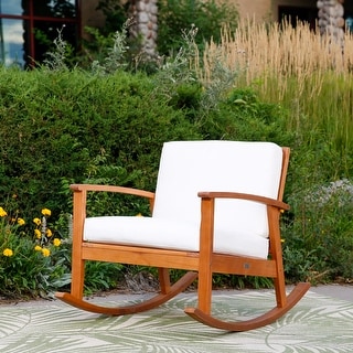 DTY Outdoor Living Longs Peak Eucalyptus Rocking Chair with Cushions