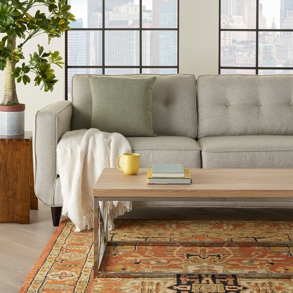 Mina Victory Life Styles Woven Cotton Textured Throw Pillow