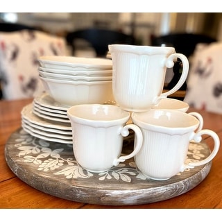 Red Vanilla Antique White 12Pc Dinner Set