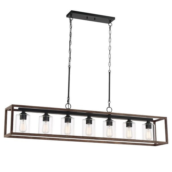 Acroma 52in Farmhouse 7-light Linear Chandelier Rectangle Kitchen Island Lights - 52'' W x 8'' D x 11'' H