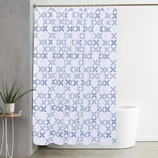 Global Pronex PEVA Printed shower curtain with Metal Buckle and C-type Hook